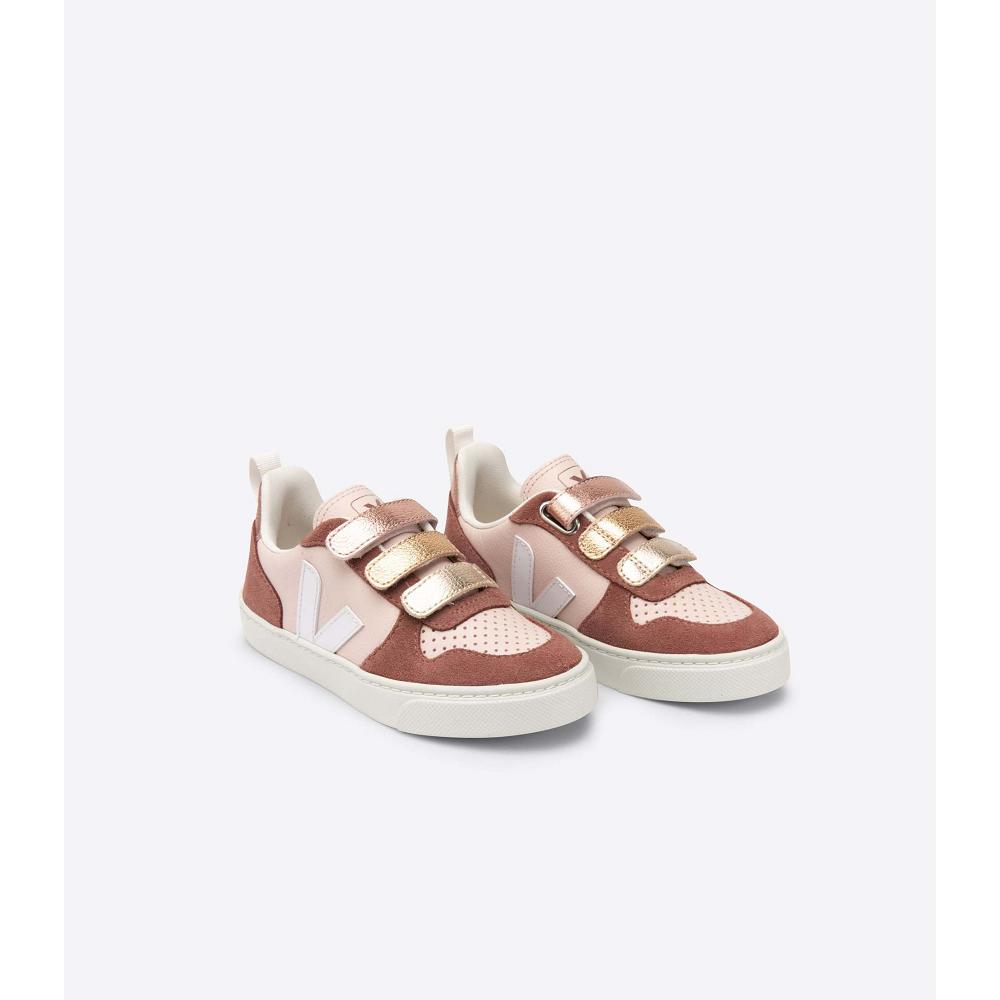 Veja V-10 CHROMEFREE Kids' Sneakers Brown | NZ 854JPQ